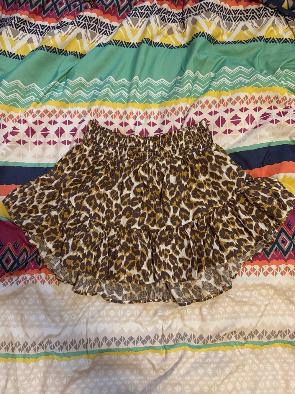 aerie Leopard Print Mini Skirt - Brown & Black